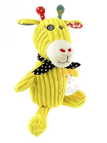 Les déglingos simply peluche girafe operchos jaune noeud noir 